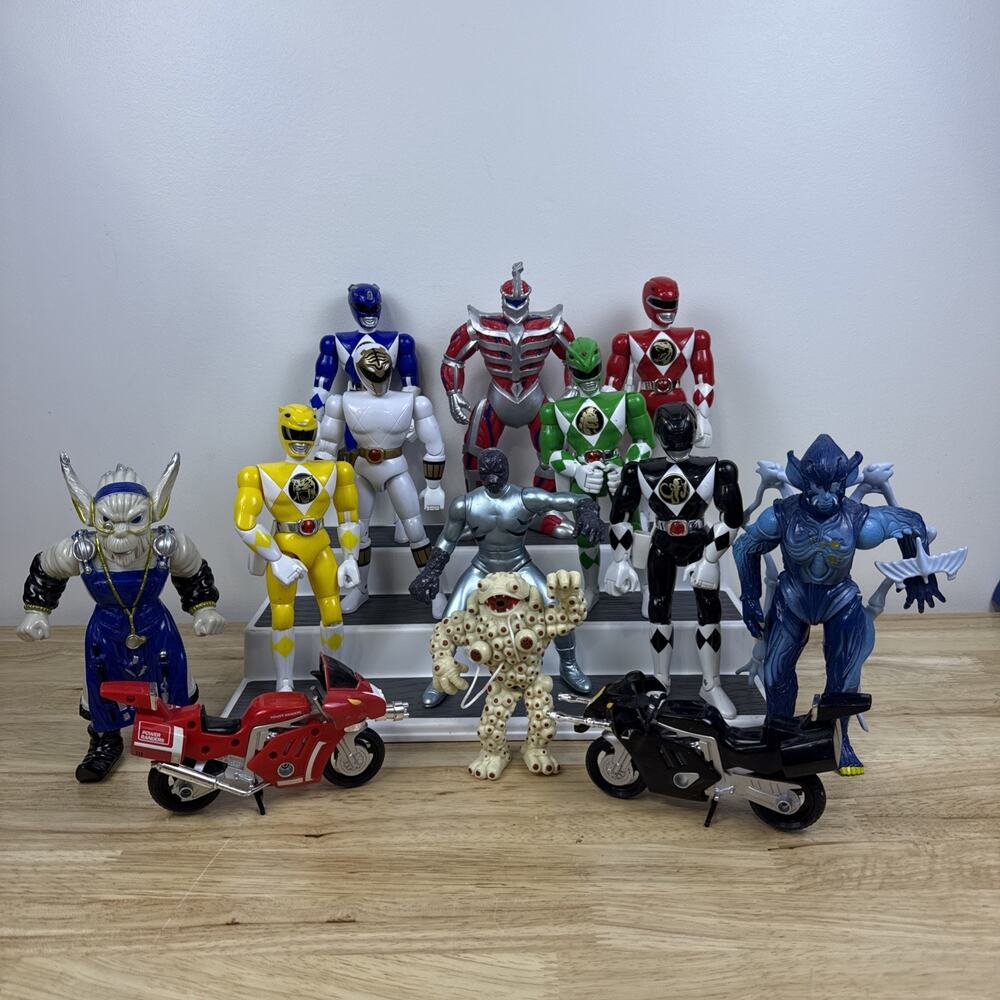 Vtg Lot Mighty Morphin Power Rangers Bandai Toys Action Figures 1993 90s